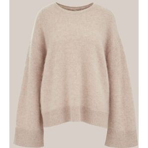 WE Studio - Dames gebreide trui - Regular fit - Beige - Wol - Maat: S