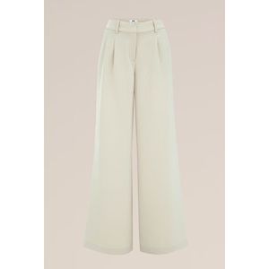 WE Fashion - Dames wide leg pantalon - Regular fit - Beige -  Maat: 42