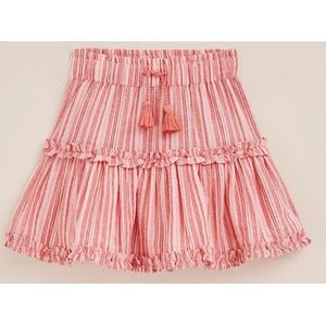 WE Fashion - Meisjes skort met print - Regular fit - Roze - Katoen - Maat: 92