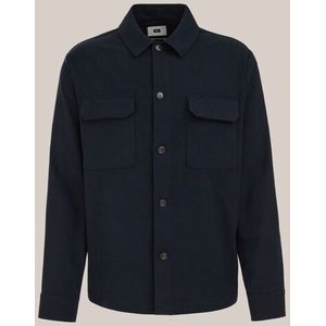 WE Fashion - Heren Boxy fit flanellen overshirt - Boxy Fit - Donkerblauw -  Maat: XS