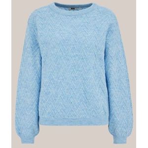 WE Fashion - Dames trui met structuur - Regular fit - Blauw -  Maat: XS