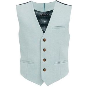 WE Fashion - Jongens gilet met stretch - Slim Fit - Lichtgroen -  Maat: 98/104