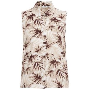 WE Fashion - Dames blouse - Regular fit - Beige - Viscose - Maat: XXL