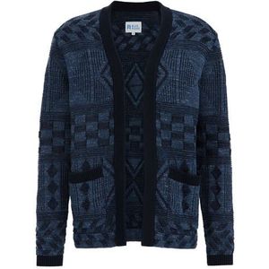 Blue Ridge - Heren vest met dessin - Regular fit - Donkerblauw - Katoen - Maat: XL