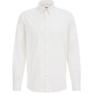 Fundamentals - Heren easy care overhemd van linnenmix - Regular fit - Wit - Linnen - Maat: XL