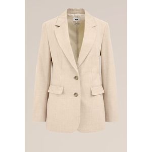 WE Fashion - Dames regular fit blazer - Regular fit - Beige -  Maat: 38