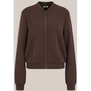 WE Fashion - Dames jersey vest - Regular fit - Donkerbruin - LENZING™ ECOVERO™ viscose - Maat: XS