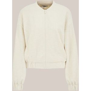 WE Fashion - Dames bomerjack met structuur - Regular fit - Ecru -  Maat: XS