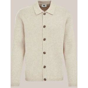 WE Fashion - Heren slim fit gebreid vest - Regular fit - Beige -  Maat: XS