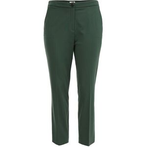 WE Fashion - Dames slim fit pantalon met stretch - Curve - Slim Fit - Zeegroen - Viscose - Plus Size Maat: 52