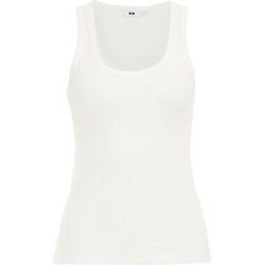 WE Fashion - Dames singlet van ribstof - Wit - Katoen - Maat: XXXL