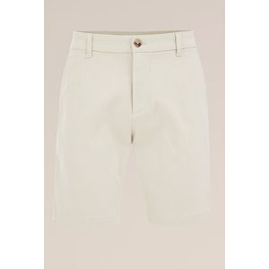 WE Fashion - Heren regular fit chinoshort met structuur - Regular fit - Gebroken wit - Katoen - Maat: 28