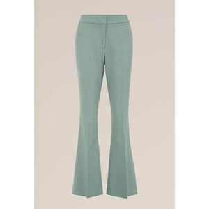 WE Fashion - Dames flared pantalon - Slim Fit - Pastelgroen -  Maat: 40