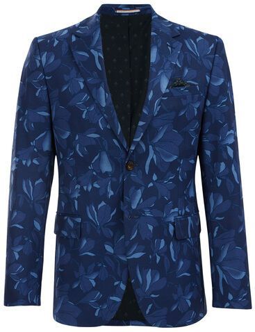 WE Fashion - Heren slim fit blazer met dessin - Slim Fit - Kobaltblauw -  Maat: 50