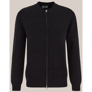 WE Fashion - Heren regular fit bombervest - Regular fit - Zwart - Katoen - Maat: XS