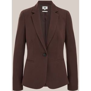 WE Fashion - Dames getailleerde jersey blazer met stretch - Bruin - Viscose - Maat: XS