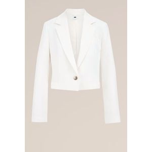 WE Fashion - Dames cropped blazer - Regular fit - Wit -  Maat: 44