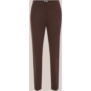 WE Fashion - Dames slim fit jersey pantalon met stretch - Slim Fit - Bruin - Viscose - Maat: 32