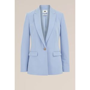 WE Fashion - Dames getailleerde blazer - Slim Fit - Lichtblauw -  Maat: 42