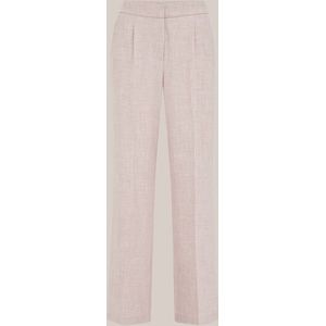 WE Fashion - Dames wide leg pantalon met structuur - Regular fit - Oudroze -  Maat: 32