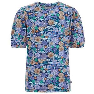 WE Fashion Gebloemd T-shirt Blauw