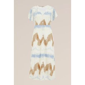WE Fashion - Dames jurk met dessin - Blauw - Viscose - Maat: L