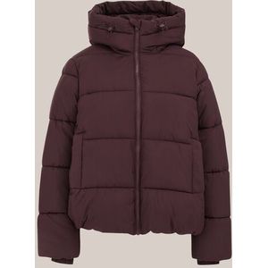 WE Fashion - Dames gewatteerde pufferjas - Aubergine - Regular fit