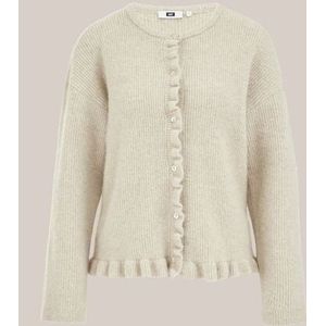 WE Fashion - Dames gebreid vest van wolmix - Regular fit - Beige -  Maat: XS