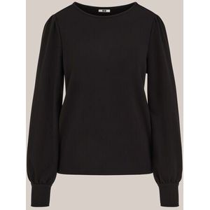 WE Fashion - Dames sweater met structuur - Regular fit - Zwart -  Maat: XXL