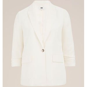 WE Fashion - Dames regular fit fit blazer - Curve - Regular fit - Wit -  Plus Size Maat: 48