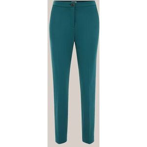 WE Fashion - Dames slim fit jersey pantalon met stretch - Slim Fit - Zeegroen - Viscose - Maat: 32