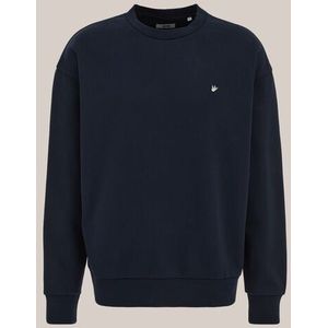 WE Fashion - Heren oversized sweater - Oversized - Donkerblauw - Katoen - Maat: XS