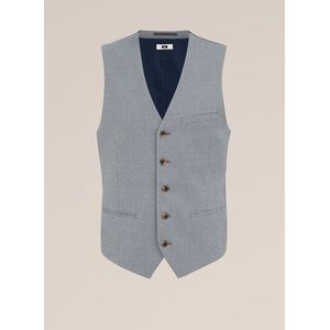 WE Fashion - Heren gilet met micropatroon - Slim Fit - Grijsblauw -  Maat: 56