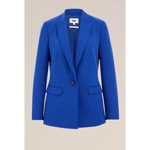 WE Fashion - Dames getailleerde blazer - Slim Fit - Kobaltblauw -  Maat: 34