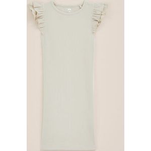 WE Fashion - Meisjes juk van ribstof - Regular fit - Beige - Katoen - Maat: 134/140