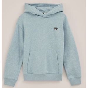 WE Fashion - Jongens hoodie met embroidery - Regular fit - IJsblauw - Katoen - Maat: 98/104