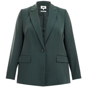 WE Fashion Curve Aansluitende Blazer Donkergroen