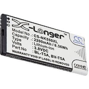 BL-T5A, BV-T5A BTC-NK550XL accu (2200 mAh 3.8 V, Zwart)