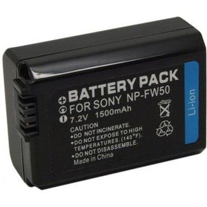 BC-VW1, NP-FW50 BTE-SY-NP-FW50 accu (1500 mAh 7.2 V, Zwart)