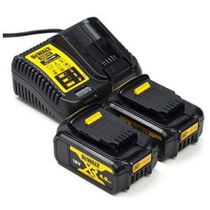 20V Max, DCB180, DCB180-XJ, DCB181, DCB181-XJ, DCB182, DCB182-XE, DCB182-XJ, DCB183 2x DeWalt DCB182 XR accu's + lader (18 V, 4 Ah, Origineel)