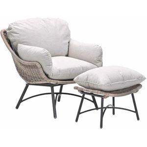 Garden Impressions - Selene - Loungestoel - Vintage Willow - Aluminium Frame