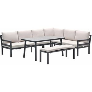Corsica - Lounge-Diningset - 4-dlg - Carbon Black - Desert Sand