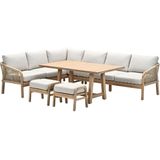 Garden Impressions Alora lounge dining set 5-delig links - sahara sand