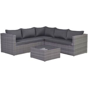 Garden Impressions - Lyon - Loungeset - Donker Grijs - 4-delig