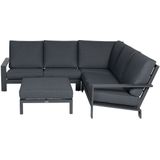 GARDEN IMPRESSIONS Coba - 4 Delige Loungeset - Zwart - Aluminium - Polyester Kussens