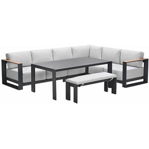 Garden Impressions Malakka lounge dining set 6-delig - valley sand - light teak look