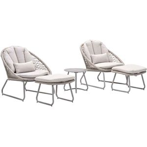 Garden Impressions Roswell loungestoelen - Fons bijzettafel Ø45x41 cm