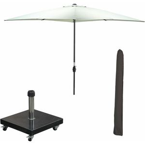 Garden Impressions Lotus stokparasol 250x250 cm - olijf incl 40 kg Eureka parasolvoet en parasolhoes