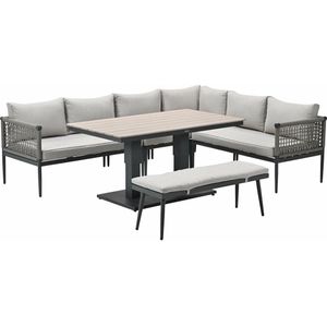 Garden Impressions Burela - Brugge lounge dining set 6-delig rechts - taupe