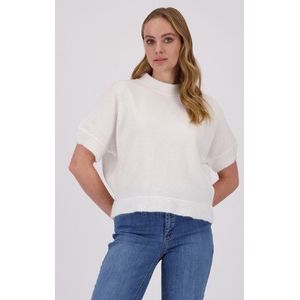 Ecru gebreid truitje met korte mouwen